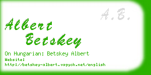 albert betskey business card